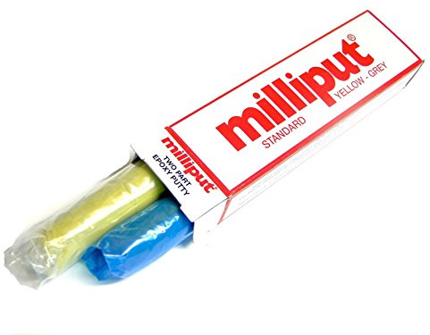 Milliput Epoxy Putty (6 Sticks) Standard Yellow Grey Cold Setting Modelling Restoring Sculpting by Milliput