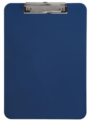 MAUL Klemmbrett A4 | Schreibbrett aus Kunststoff im DIN A4 Format | Clipboard zum Aufhängen | moderner Klemmer zur Aufbewahrung von Papier | für Büro, Küche und Werkstatt | Dunkelblau