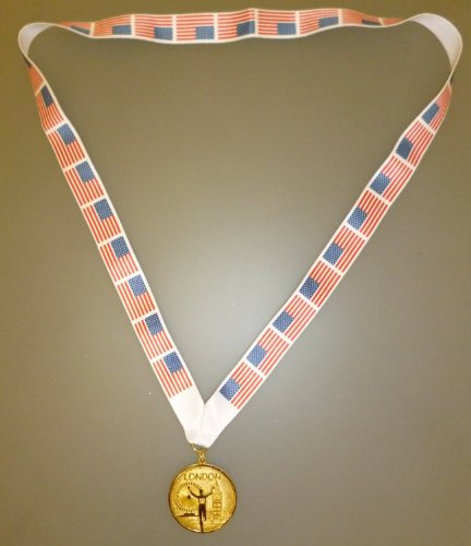 SATZ 12 - Sieger-Medaille von USA - Goldmetallmedaille Mit dem amerikanischen Fahne-Taljereep (...