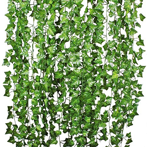 GreenDec Guirlande de Feuilles de Vigne artificielles à Suspendre pour Mariage, fête, Jardin, extérieur, Bureau, décoration Murale - 25 m