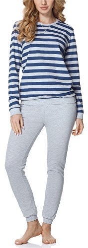 Merry Style Damen Schlafanzug MS10-107 (Melange/Jeans, XL)