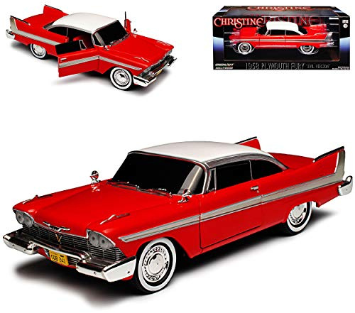Greenlight Plymouth Fury Coupe Rot Christine Stephen King Evil Version Silber Felgen 1956-1958 1/24 Modell Auto