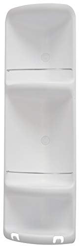 Gedy G-Caesar Mensola angolare Doccia, mensole Doccia 3 Ripiani Colore Bianco, Misure 71X22,6X16 CM & 0,72 kg, Realizzata in Resina e Acciaio Inox, Anni di Garanzia 2, Design R&S