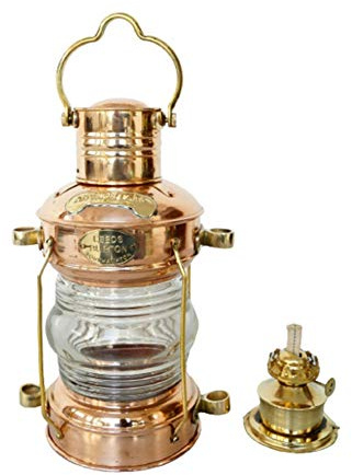 Ottone & Rame Lucido Ancoraggio Lanterna Lampada A Sospensione Casa Decorativo Stile Antico Lampada