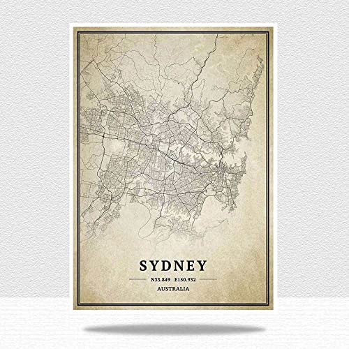 1000 Pieces Adults Wooden Jigsaw Puzzles,Australia Sydney Map Jigsaw, Vintage City World Hardest Puzzle, Unusual Brain Challenge Puzzles For Children, Difficult Parent-Child Games, For Personalized H