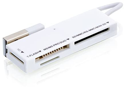 Multi Card Reader usb Reader 2.0 Micro Mini Flash sd m2 mS Duo Pro rs mmc Combo (White)