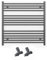 Myhomeware 800mm Wide Straight Anthracite Grey Heated Bathroom Towel Rail Radiator With Valves For Central Heating UK (With Straight Valves, 800 x 800 mm (h))