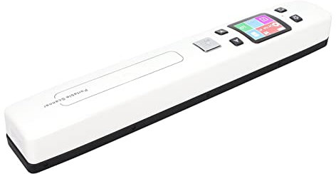 Tragbarer Scanner, WLAN-Dokumentenscanner Bis zu 4A Papiergröße 300 600 1050 DPI Monochromatischer Farbmodus OCR-Software LCD-Touchscreen Zum Scannen von Dokumenten, Fotos, Zeitschriften(Weiß)