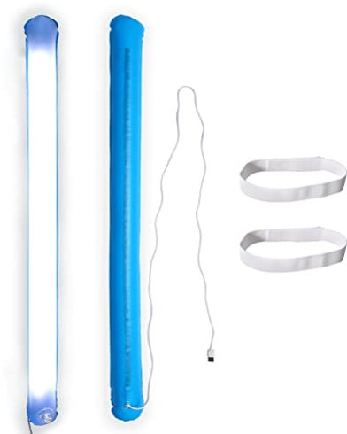 Everglow Tube de lumière Gonflable pour Camping - Super Lumineux (jusqu'à 280 lumens), Lampe de Poche alimentée par USB, Boucle de Mousqueton, Fixation magnétique, variateur d'intensité