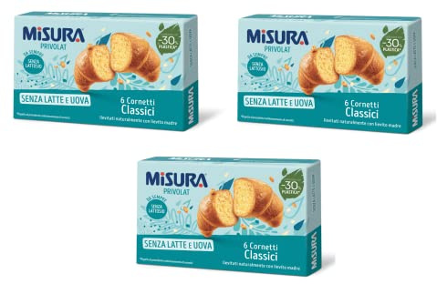 3x Misura Privolat Cornetti Classici Senza Latte e Uova Klassische Croissants ohne Milch und Ei (6 x 40g) 240g