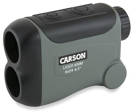 Carson Litewave Pro 650 Yard Laser Entfernungsmesser mit 6X Vergrößerung, Golf Pinseeker und Neigungsausgleich (RF-700)