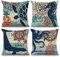 ASDCXZ Maritim Kissenbezug 50x50 cm 4er Set, Retro Maritim Hippocampus Meeresschildkröte Sofa Dekokissen Kissenbezüge Kissenhülle Waschbar Polyester Leinen Textil Polster Kopfkissenbezug Kissen Bezug