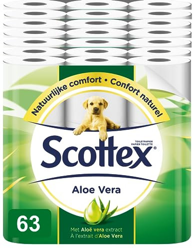 Scottex Papier toilette Aloe Vera Blanc 63 rouleaux (7x9r)