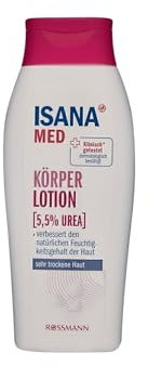 ISANA MED Körperlotion (5,5 % Urea) – Feuchtigkeitspflege für sehr trockene Haut, mit Panthenol & Allantoin, Mikrobiom Balance, beruhigend & glättend, ohne Mikroplastik, 250 ml