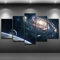 5 Stück Leinwand Poster Wandkunst Sci-Fi-Galaxie-Universum Sternenhimmel Xxl/200 X 100 Cm Wanddekoration Modernes Kunstwerk Gemälde Für Home Office Wohnzimmer Schlafzimmer Für Esszimmer Kinderzimmer