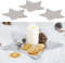 Dekoplatte 3er Set Sternform mit Glasureffekt | PVC Ø28cm Silber | Dekoteller für individuelle Tischdekoration