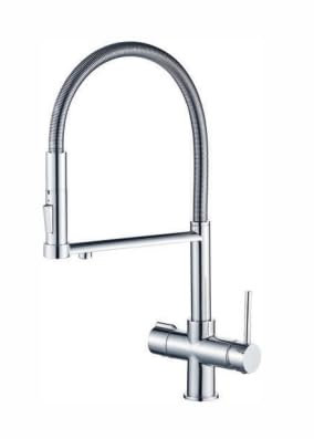 Drei-Wege-Wasserhahn 3 in 1 Armatur Küche Wasserhahn Wasserfilter AL2002 (Chrom Glänzend)