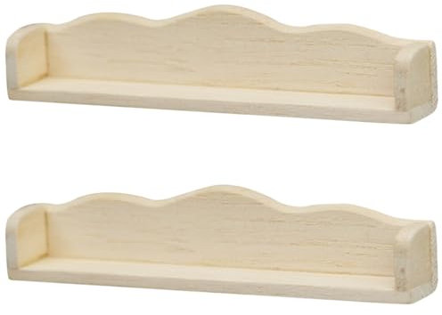 TOYANDONA 2 Stück Puppenhaus-Wandregal Miniatur-Holzregale Im Maßstab 1:12 Winzige Holzlagerregale Modelle Für Puppenhaus-Küchenmöbel-