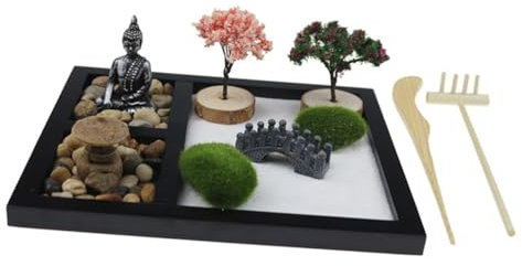 ibasenice 1ensemble Jardin Zen De Bureau Décoration De Mini Jardin De Ornement Artisanal pour Et Détente pour Salon Chambre Bureau
