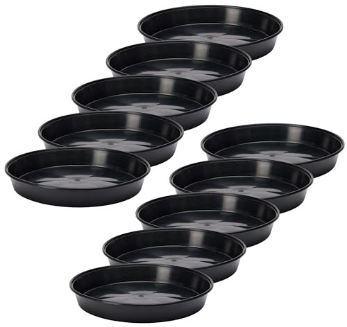 Garronda Soucoupes pour Pots Horticulture Ronds GD-0026 (10 Pièces Noir, ⌀ 25 cm H 4 cm)
