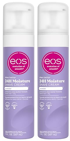 eos Shea Better Shave Cream- Lavender, Shea Butter, Aloe Vera, Moisturizing, Shaving Cream for Women, eos Shave Cream, 7 fl oz, 2-Pack