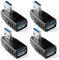 KUOQIY 4 Pezzi Adattatore ad Angolo USB 3.0 a 90°, Adattatore USB 3.0 90 Gradi Maschio a Femmina Combo Angolo Sinistro e Destro Connettore, Adattatore Angolare da USB a USB