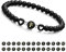 Armband Damen mit Buchstaben und Herz - Partnerarmbänder Freundschaftsarmband mit 6mm Naturstein Perlen Personalisierte Geschenke Armband Paare Mädchen bff Schwesterherz Mutter und Tochter (Schwarz-F)