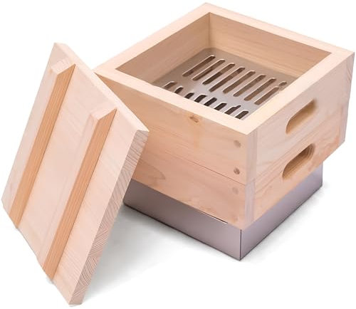 GUUFUFA Vaporera para cocinar Utensilios de cocina de vapor de ciprés japonés con canasta de vapor de 2 niveles Vaporera de madera maciza multiusos Utensilios de cocina Dim Sum