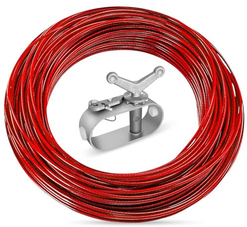 GOEDCH Câble de Serrage avec Tendeur pour Bâche Piscine: Diamètre 2 mm Longueur 40 M Cordon Bâche Piscine et Cliquet pour Couverture de Piscine, Câble de Serrage pour Bâche de Piscine pour Piscines