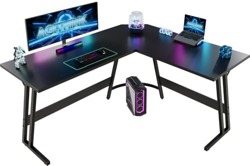 Airfish Gaming Tisch, Computertisch 150x130x75cm,Schreibtisch L Form, Eckschreibtisch, Gaming Schreibtisch L-förmiger,Groß Pc Ecktisch,Schwarz Mattiert