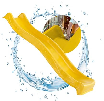 Spielturmking® Kinder Rutsche Outdoor Garten Spielgeräte, Stabile Wasserrutsche für Kinder, Alternative zu Indoor Spielgeräten, 2,30 Meter lang (Gelb)