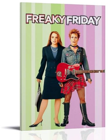 ijshndgn Freaky Friday Poster, Vintage-Kunst, Raumdekoration, ästhetisches Poster für Schlafzimmer, Wohnzimmer, Wände, ästhetisches Poster, 20 x 30 cm, Rahmenstil