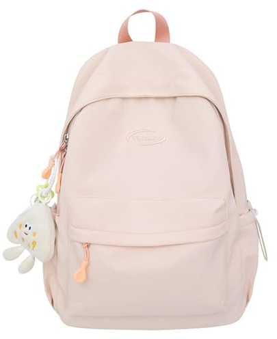 All-Matching-Rucksack für Damen, koreanischer Stil, Schultasche, Reiserucksack, Nylon, lässiger Tagesrucksack für den täglichen Gebrauch, rose