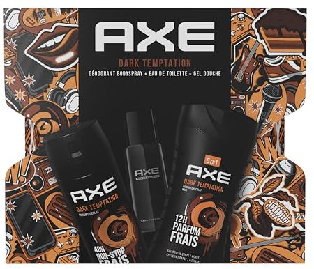 Axe Coffret Homme Dark Temptation Déodorant, Eau de Toilette Gel Douche x1