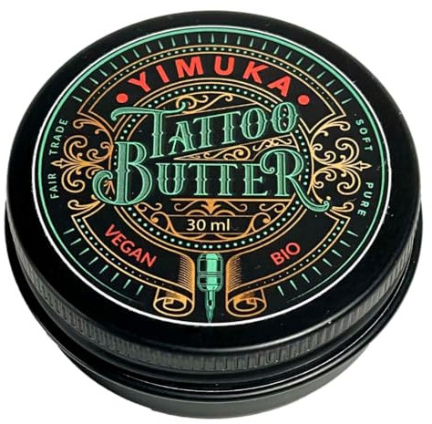 YIMUKA Tattoo Butter - Premium Tattoo Balm für Tägliche Pflege & Regeneration - 100% Natürliche Inhaltsstoffe, Bio, Vegan & Fair Trade (30ml)