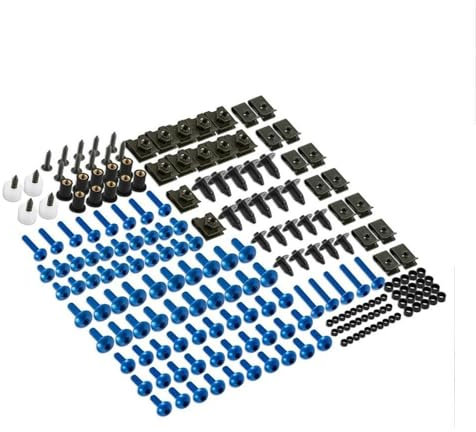 XWDPDNHHD Écrous et boulons Kit De Boulons De Carénage De Moto Vis De Fixation pour K&awasaki ZX10R ZX14R 6R 7R 9R Z750 Z1000 Écrou De Vis De Pare-Brise Vis(Bleu)
