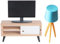 Jeorywoet Miniatur -Fernseher, Doll House Möbel Miniatur TV -Schrank Modell Mini -TV -Stand Spielzeugseiten Lampe Dollhouse Accessoires, Puppenhausschrank