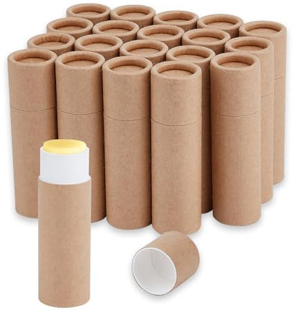 NICENEEDED 20 Stück Lippenbalsamtuben Aus Karton Nachfüllbare Lippenstifthülse Aus Kraftpapier Runder Leerer Lipglossbehälter Aus Pappe