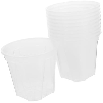 KITANDOVE Paquete De 10 Macetas para Vivero De Jardín Diámetro Exterior De 12 Cm Maceta para Orquídeas Maceta Pequeña con Orificio De Drenaje para Suculentas