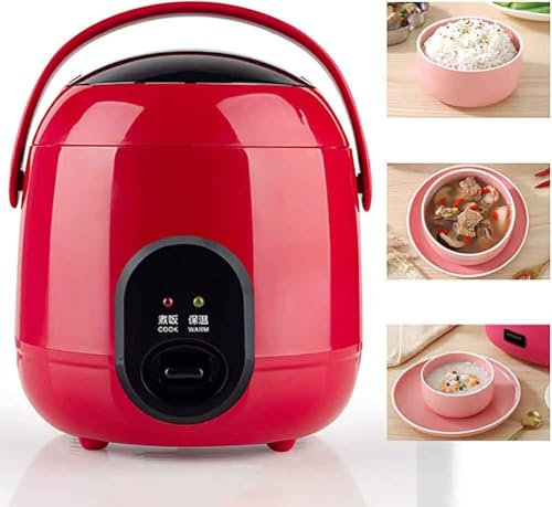WCQSYY Mini Rice Cooker Steamer Rice Cooker Premium-Quality Inner Pot (1.2L/200W/220V) Keep-Warm Function for Cooking Rice, Porridge, Nutritious Eggs,Red