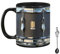 Rfeeuubft 312 Ml Schwarze Vintage-Trommeltasse, Lustige Tasse für Tee, Kaffee, Saft, Wasser, Home-Office-Trinkgefäß, Keramiktasse, Trommel-Geschenke für Männer