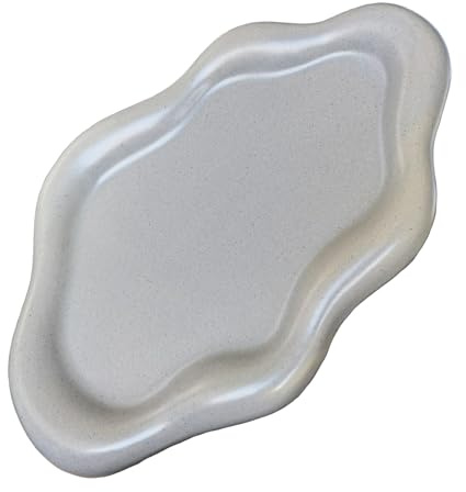 ARJDXDP Ceramic Jewellery Dish Trinket Dish, Cloud Shape Tray Jewellery Dish Small Key Tray for Mother's Day/Christmas/Thanksgiving/Birthday Gift (Grey)