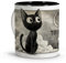 Taza personalizada con nombre. Taza con Dibujo de Gato Estilo Anime. Tazas Originales para Regalar. Regalos para Amantes Gatos. Taza Bonita. Anime Accesorios. Taza cerámica 330ml. Taza Gato Negra