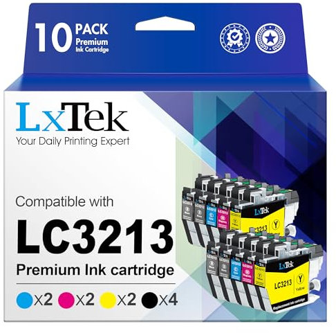 LxTek LC3213 LC3211 Kompatibel Druckerpatronen für Brother LC3211 für Brother MFC-J497DW Druckerpatronen DCP-J572DW MFC-J491DW MFC-J890DW MFC-J895DW DCP-J772DW(Schwarz Cyan Magenta Gelb, 10er-Pack)
