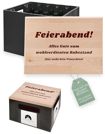 ABENTEUERNAH Bierkastensitz Ruhestand Geschenk personalisiert, Rentner, Bierkastenhocker zur Rente, Kollegenabschied, Abschiedsgeschenk Bierkastenbank Mann, Junggesellenabschied (Ruhestand)
