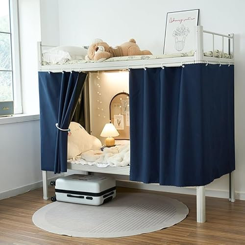 XINCHI Bettvorhang Schlafsaal Etagenbett-Vorhänge 2 Stück Verdunklungsvorhänge Blickdicht Sichtschutz Gardinen Unifarbene Vorhang Studentenwohnheim Wohnzimmer Kinderzimmer