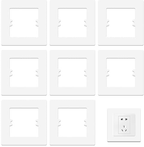 8Pcs Light Switch Surround, Light Switch Cover Plates, White One Gang 86 Type High Temperature Resistance Wall Decoration Socket Surround for Single Light Switch Faceplate or Electrical Plug Socket