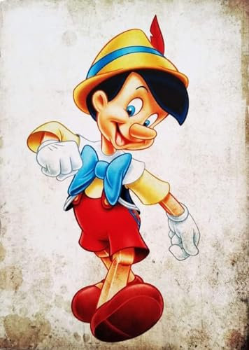 Disney Magnet (Magnet) Serie Pinocchio Vintage Druck auf Holz 10 x 6 cm