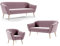 Sofello Skandinavische Couchgarnitur Kaya 3+2+1 für das Wohnzimmer Veloursstoff (Riviera 62 - Rosa)