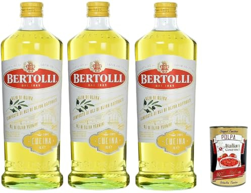 Bertolli olio di oliva Olivenöl Cucina 3er Pack (3 x 1000 ml) + Italian Gourmet polpa 400g
